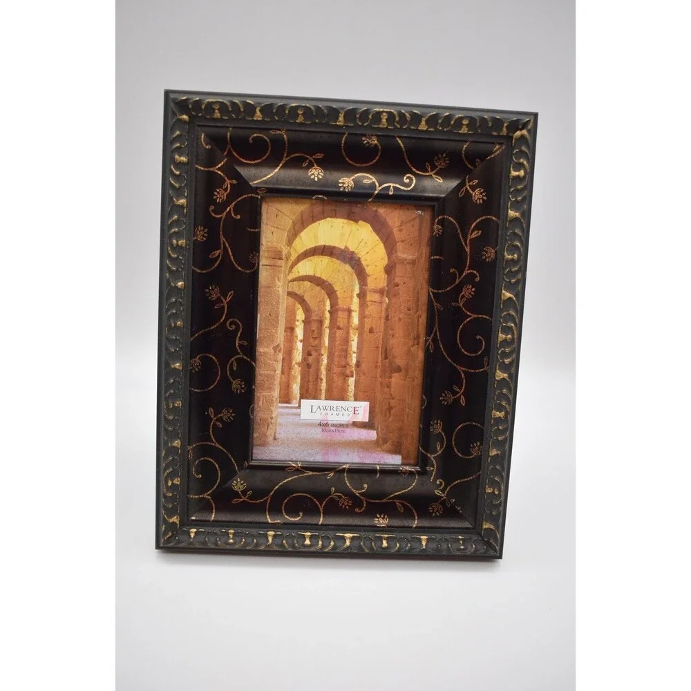 LAWRENCE FRAMES Carved Antique Bronze Photo Picture Frame 4 X 6 Photos used